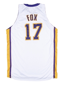 2004 Rick Fox Game Used Los Angeles Lakers White Alternate Jersey Prepared for NBA Finals (Fox LOA)